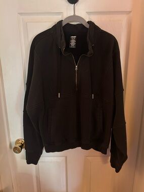 Avia Black Half-Zip Hoodie Sweatshirt
